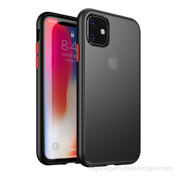 Frosted Semi-transparent PC+PC Anti-scratch protection phone case for iPhone
